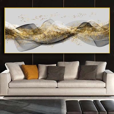 Nordic astratto oro nastro nero tela pittura wall art poster stampe immagini a parete per soggiorno decorazione della casa cuadros