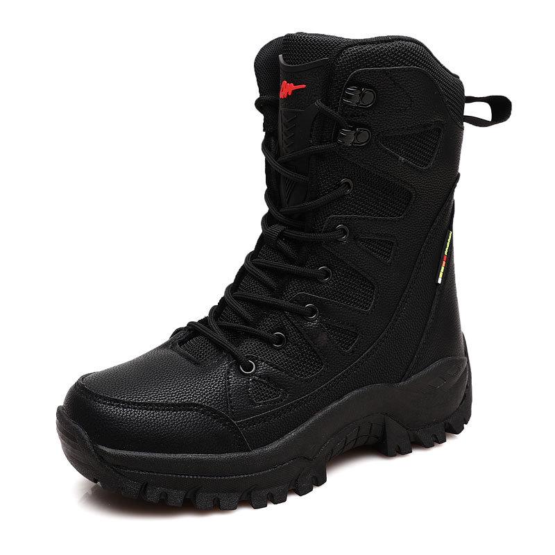 

Winter High-Top Military Snow Boots - Warm Cotton, Outdoor Mountaineering, Couple Style, Fashionable Work Boots. 45