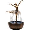 Balletttänzer Wasserfall Bluetooth-Lautsprecher Brunnen, künstlerische Ballett-Skulptur Bluetooth-Lautsprecher, fließender Rock, LED-Lichter
