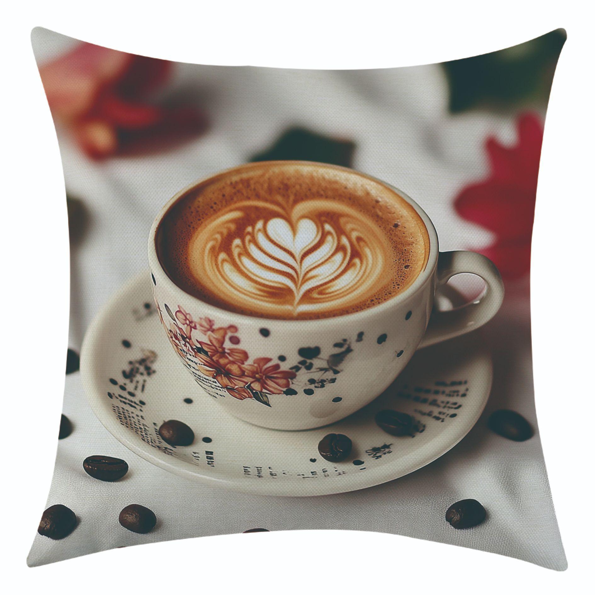 

New Elegant Coffee Latte Linen Pillowcase for Holiday Decoration and Car Cushion Cover 45 * 45 separate pillow cover