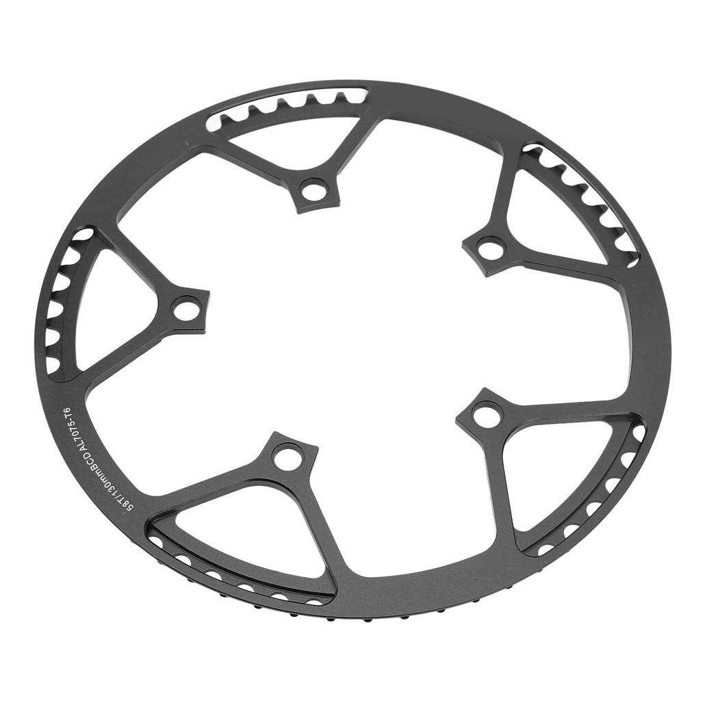 58T Fahrrad Kettenblatt Vollaluminiumlegierung Geringe Dichte Robust Eloxierte Oberfläche Faltrad Kettenrad Schwarz