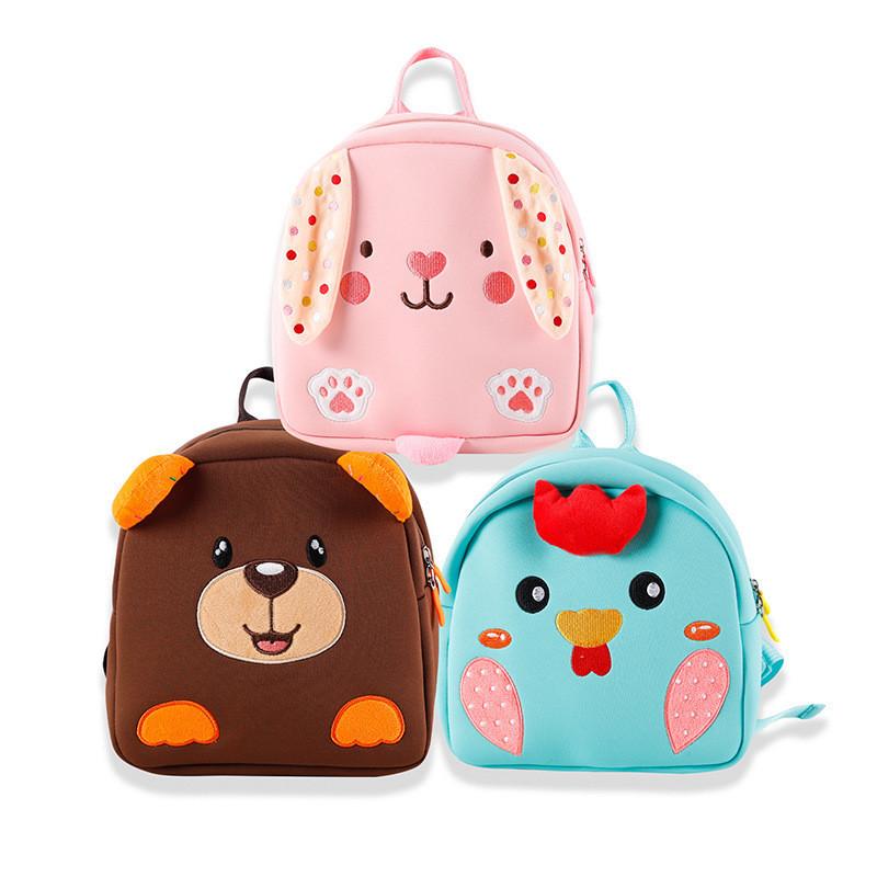 Trendy Korean Style Children's Backpack For Kindergarten Boys And Girls With Cute Animal Patterns And Durable Nylon Material
