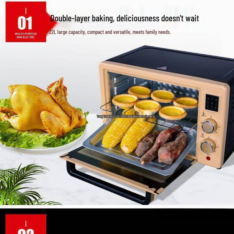 Compact Multifunctional Microwave & Electric Oven for Baking, Steaming, and Breakfast Prep