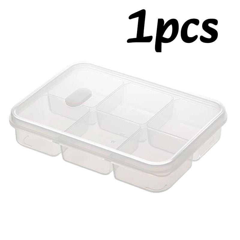 1-3PC 6Grid Refrigerator Food Storage Box Vegetable Fruit Cold Storage Crisper With Holes Frozen Subpackage Meat Sealed Storage
