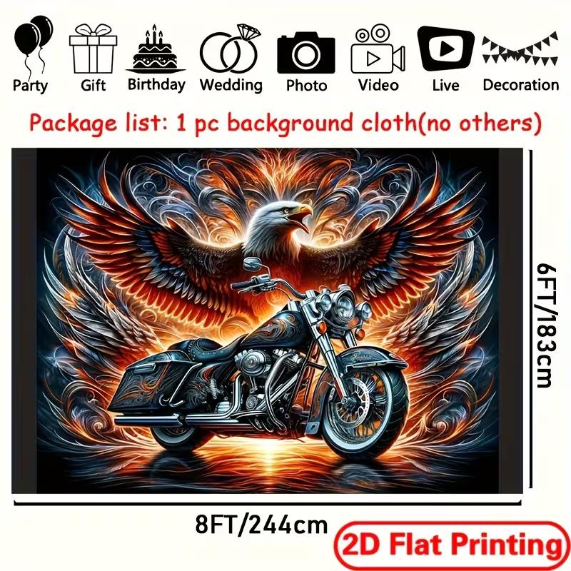 Sfondo 2D di Motocicletta ed Aquila per Fotografia e Decorazione Murale