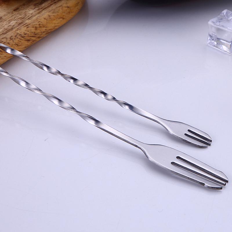 1 stk 25/32 cm rustfritt stål cocktailbar skje Spiral drikkemikser røreskje