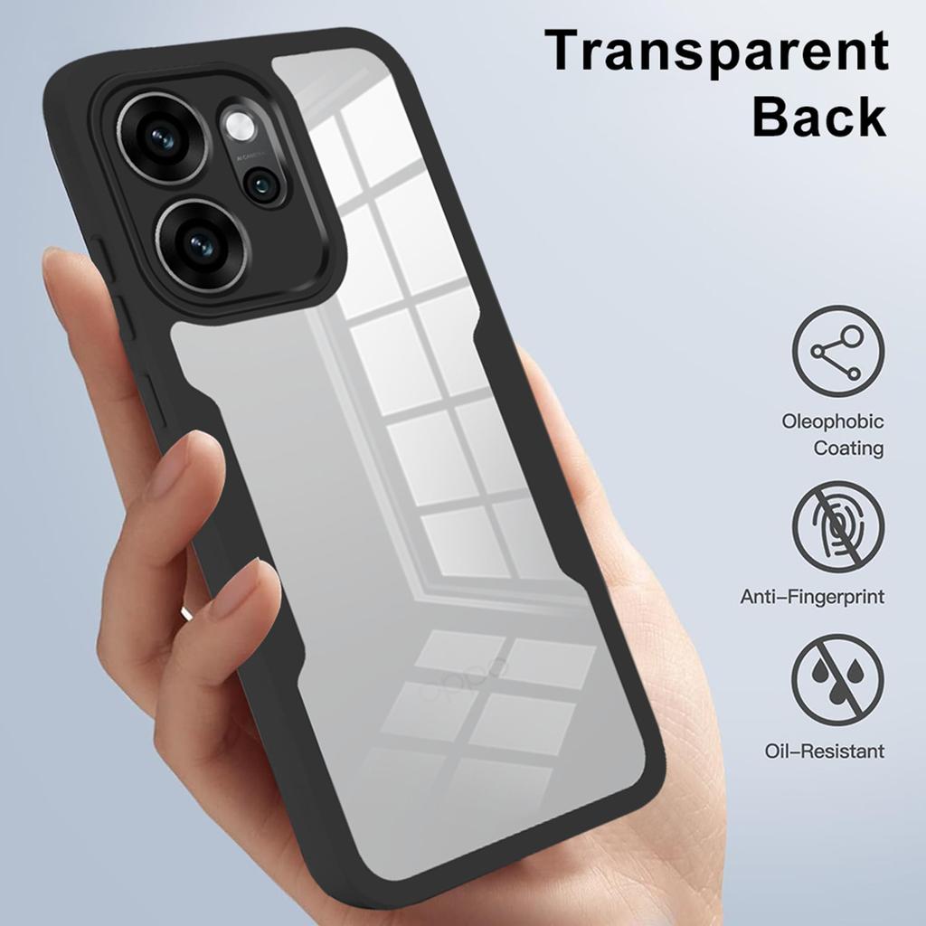 For Oppo Reno14 F 5G Case Acrylic + TPU Clear Phone Cover with PET Screen Film