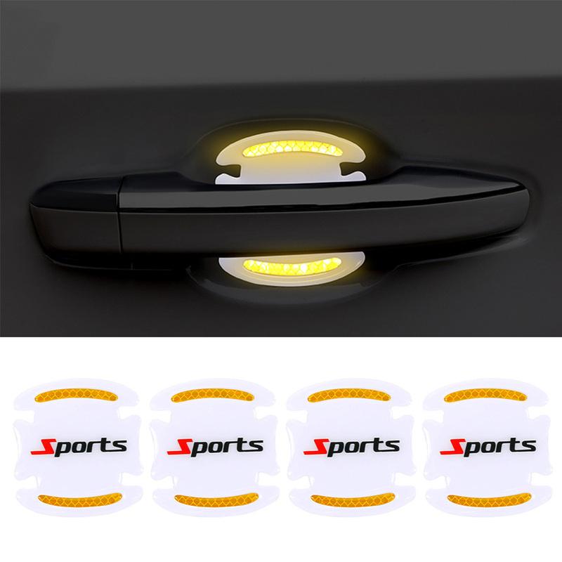8pcs Universal Car Door Bowl Anti Scratch Protection Strip Car Door Handle Sports Styling Protective Sticker Car Accessories