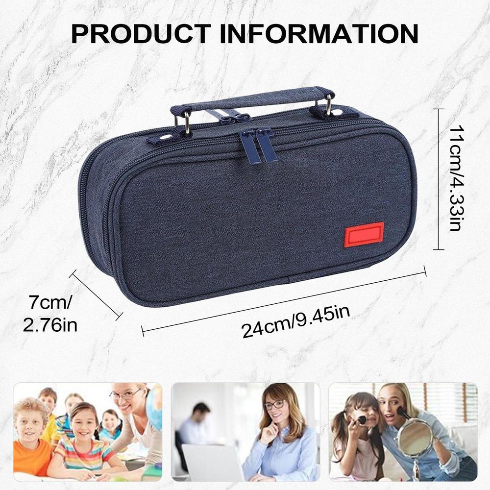 

High School Pencil Case Portable Large Pencil Pouch Workspaces Organizers For Mural Outside School Desktop Pottery Dorm Makeup темно-синього кольору