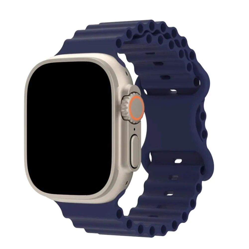

Ocean Band for Apple Watch Ultra 1st 2nd generation 49mm silicone bracelet for Apple iWatch Series 42mm 44mm 45mm 49mm Straps 42mm 44mm 45mm 49mm синий
