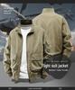 Men's Trendy Korean Style Stand Collar Bomber Jacket - Windproof, Solid Color for Spring & Autumn Outdoor Sports