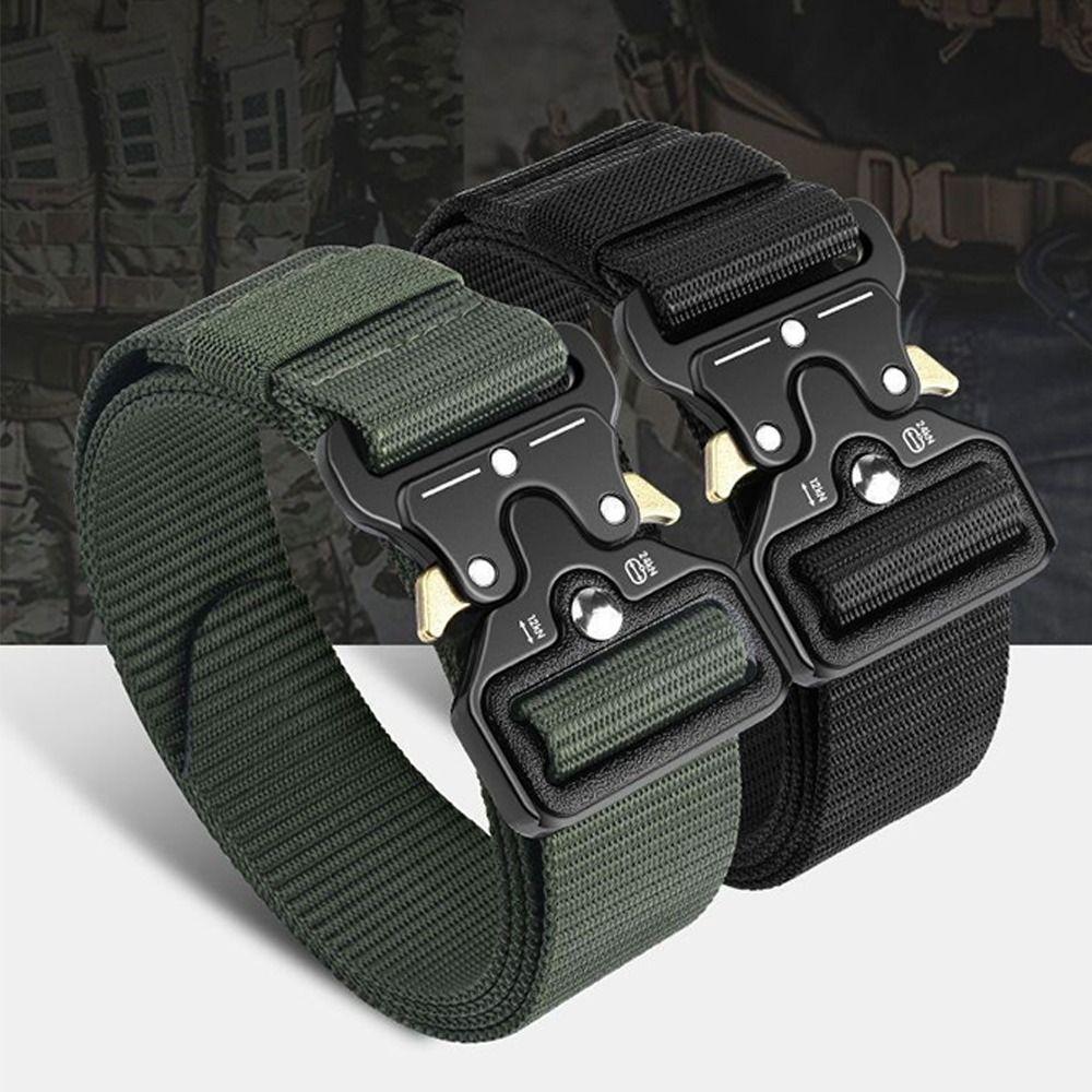 New Outdoor Sport Men Belt Big Size Cloth Fabric Buckle Belt Nylon Belts Outdoor Hunting