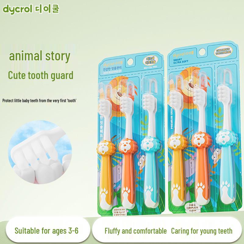 Korean Children's Soft Bristle Cartoon Lion Toothbrush (Ages 3-12) for Oral Care
