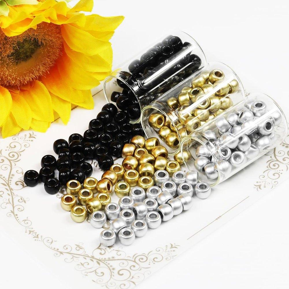 50/140PCS 6x9mm Loose Small Horse Beads, Small Horse Beads for Bracelet Making Kit, Hair Beads for Braids, Jewelry Making Craft Beads