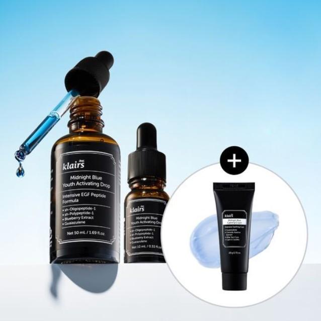 Klairs Blue EGF Ampoule 50ml + 10ml + Calming Cream 3g + Water Cream 3g Set