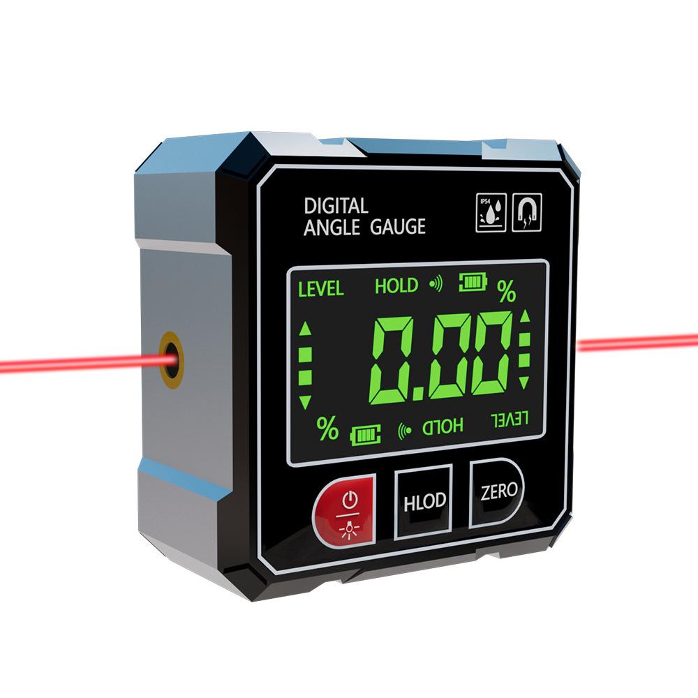 Digital Inclinometer Measure Level 4 Sided Magnetic Suction Double-sided Laser Tilt Angle Box Electronic Angle Ruler for Slope