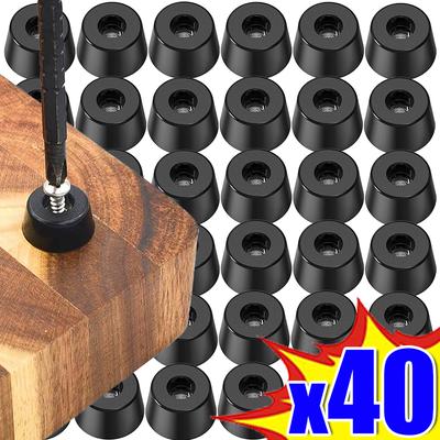8/40Pcs Almofadas de borracha Protetores de piso Mesa Cadeira Móveis Perna Capa Alto-falante Gabinete Fundo Preto Pontas Absorvente Junta antiderrapante