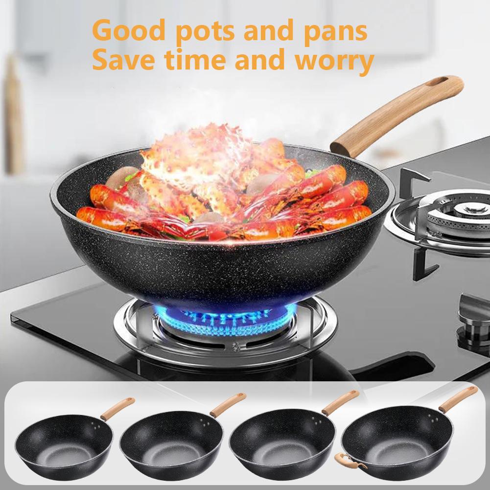 28/30/32/34cm Frying Pan Maifan Stone Omelette Skillet Saute Pan Cooking Pan Omelette Pan Induction Compatible