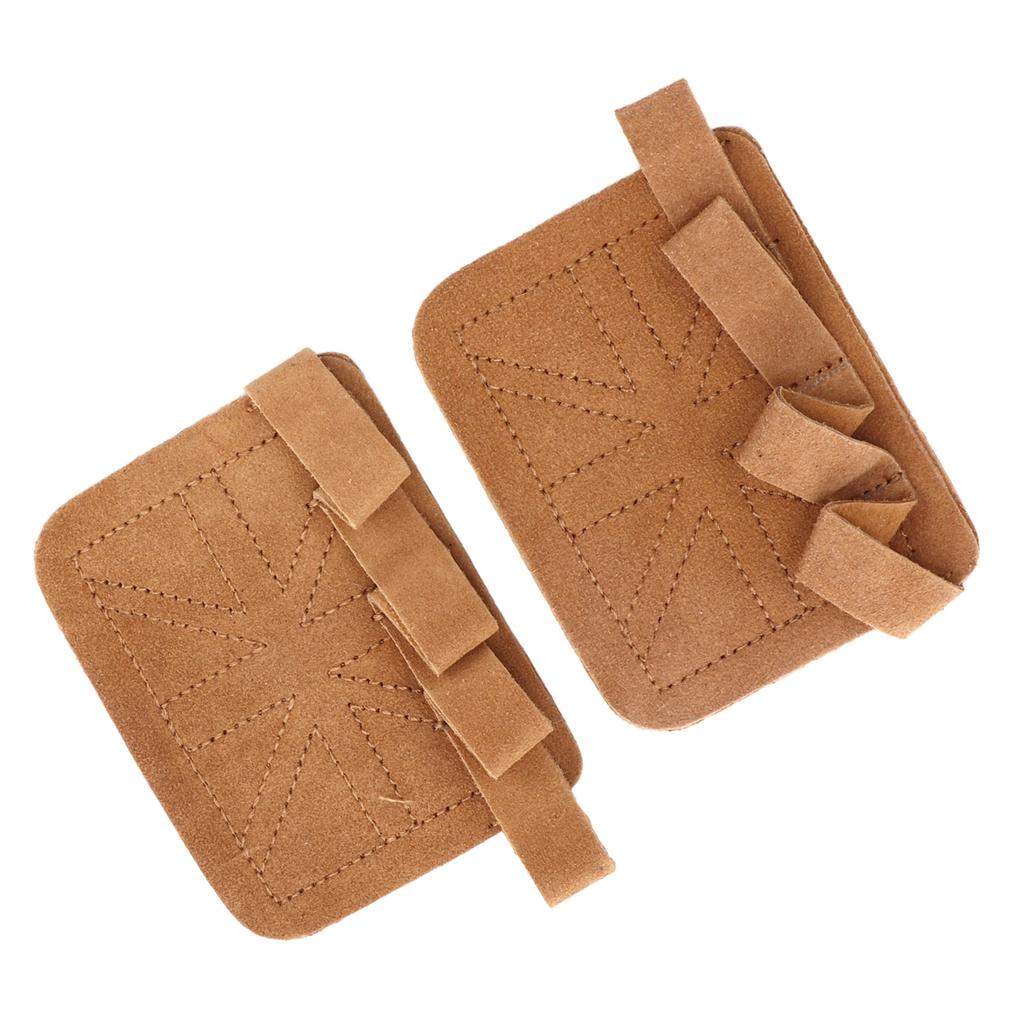 Fitness Gym Grip Pads Thickened Double Layer Cowhide 4 Finger Gym Workout Gloves for Weightlifting