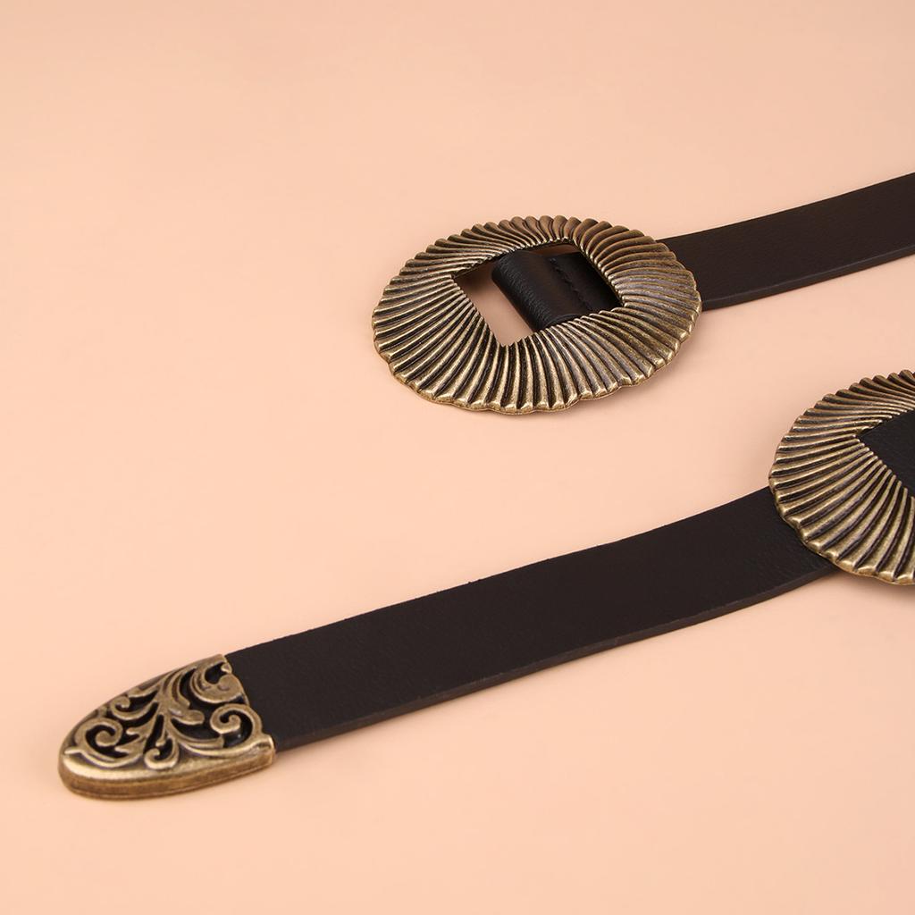 New European and American Retro Accessories Belt Three Buckles Women's Decorative PU Belt Shell Pattern Big Buckle