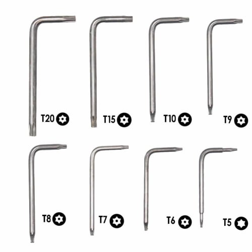 Torx Screwdriver T6 T8 T9 T10 T5 Hexagonal Star Screwdriver with Magnet Hex Lobe Torx Wrench Set L Type Compatible with Tamper-proof Screws Set of 8 P