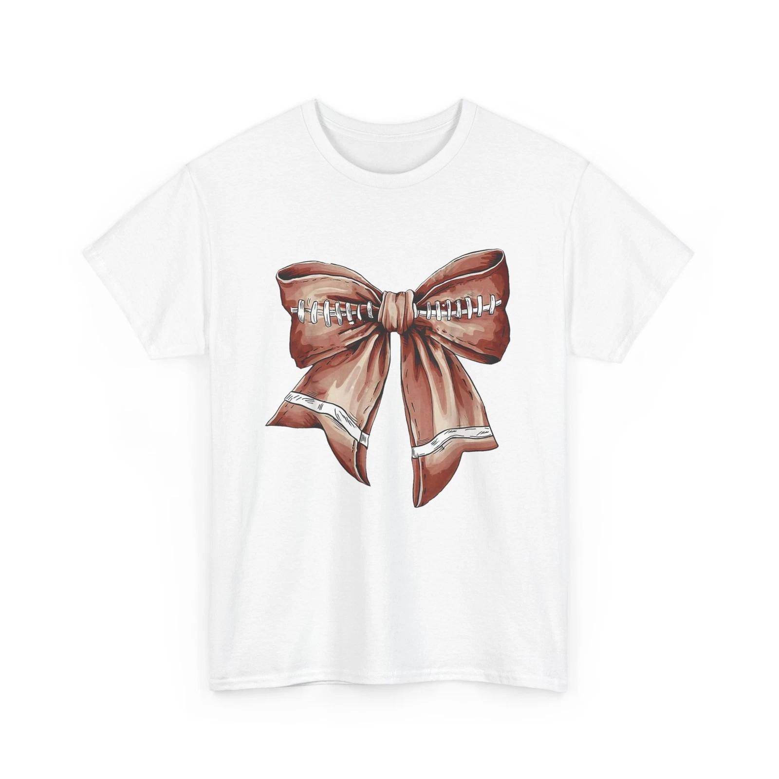 Coquette Bow Pumpkin American Football Thanksgiving Autumn T-Shirt S