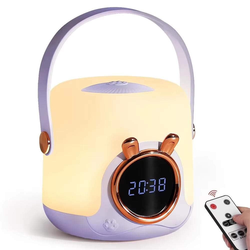 

Clock Light USB Charging Home Smart Remote Control Digital Display Alarm Clock Eye Protection Atmosphere Cute Pet Night Light фіолетовий