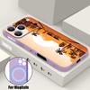 Magnetic For Magsafe Case For iPhone 17 Pro Max Seaside Coconut Print Soft Silicone Phone Back Cover For iPhone 16 15 14 13 Pro Max 16e 17e