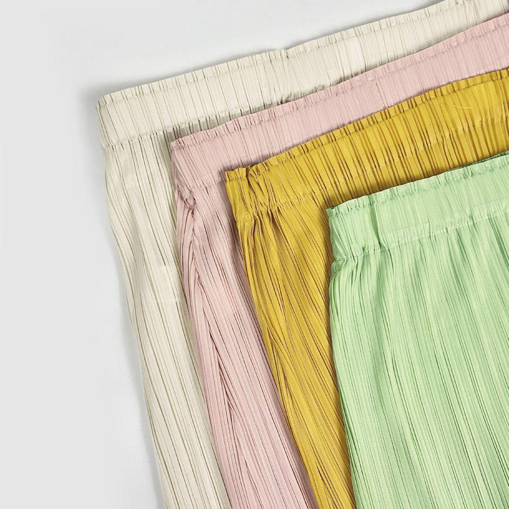 2025 Summer Pleated Tassel A-line Midi Skirt – High Waist Commute Design for Women