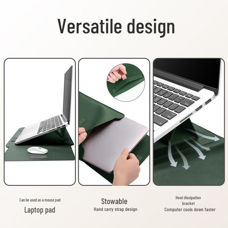 13-Inch PU Leather Laptop Stand and Protective Case with Heat Dissipation