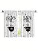 2pcs Kitchenware Printing Decoration Rod Small Curtain Kitchen Curtain for Decorating Bedrooms Study Room Cafes and Living Rooms