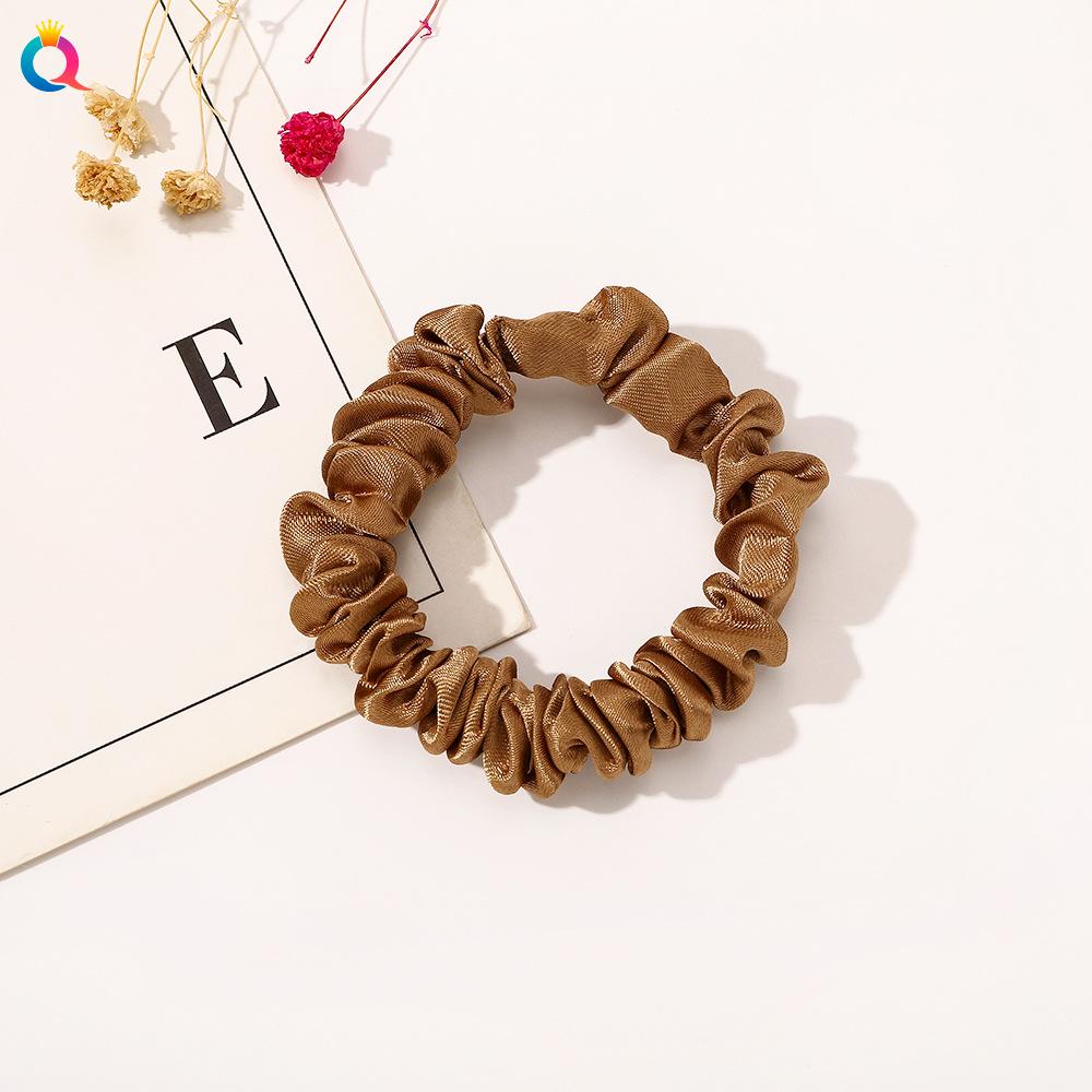Satin Großes Scrunchie Einfarbig Kordelfarbe Dinza Pferdeschwanz Kugel Haargummi