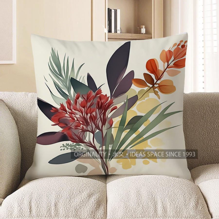 Home Decor Floral Leaves Throw Pillow for Modern Home Pattern Cushion Cover Suitable for Sofa Bedroom Car Pillow Cover
