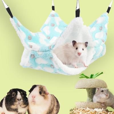 Hamster Hängematte Kleintier Hängebett Doppel Warm Verdickt Honigkäfer Flughörnchen Meerschweinchen Hängematte Haustierkäfig Zubehör