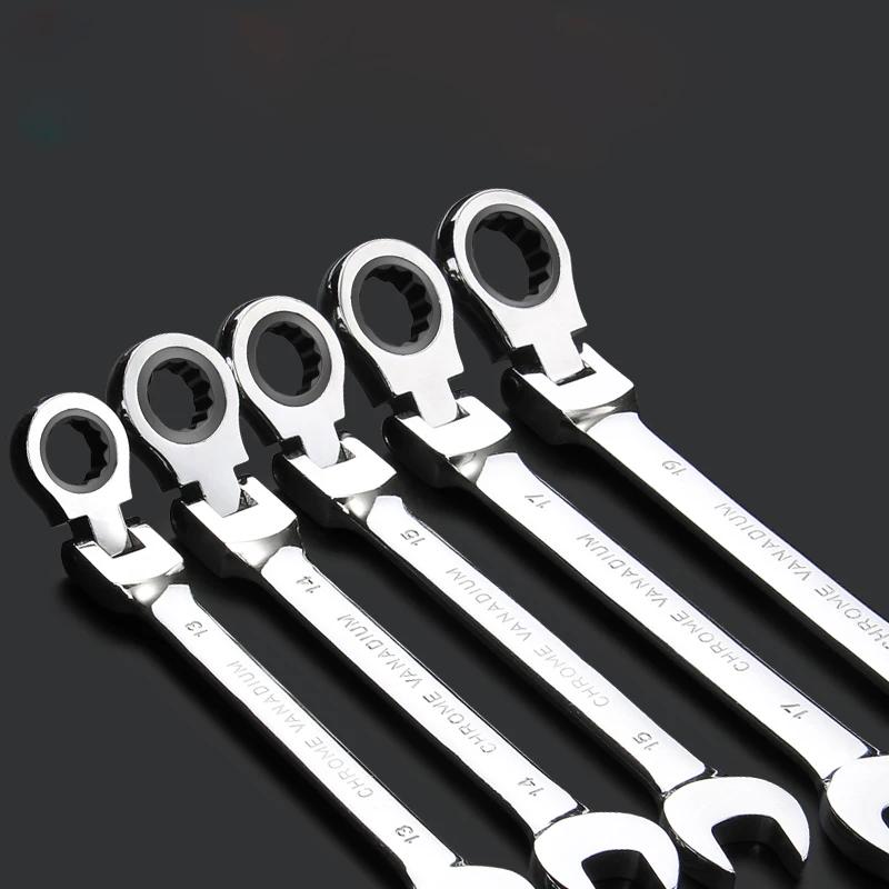 Hot Sale 8-19mm Activities Ratchet Gears Wrench Set Flexible Open End Wrenches Repair Tools To Bike Torque Wrench Spanner Amagi