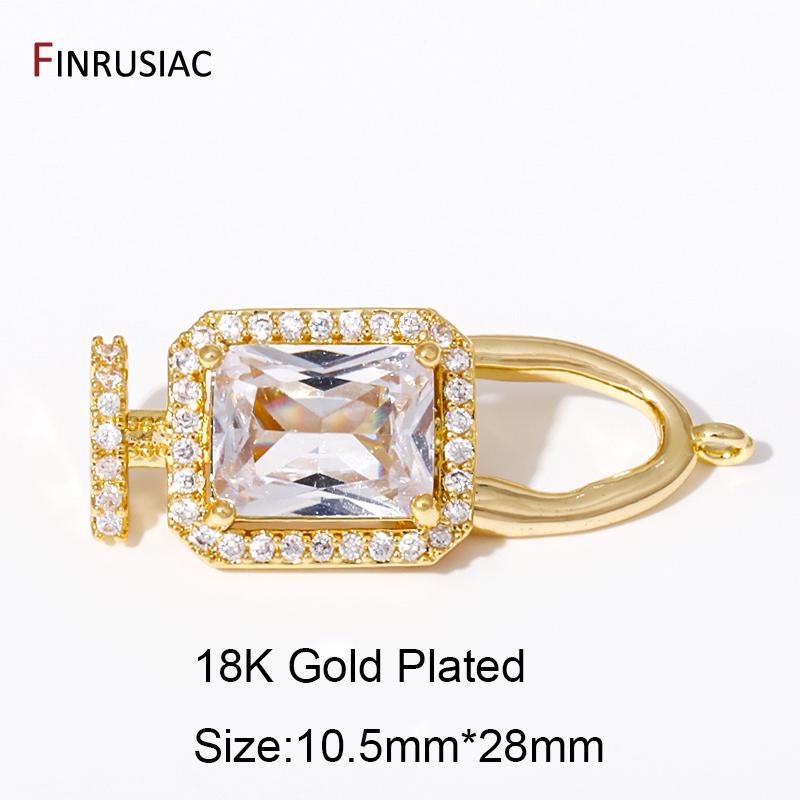 

18K Gold Plated Zircon Fasteners Connector Locks Pearls Clasps Accessories For DIY Needlework Beads Jewelry Making Findings 1 piece