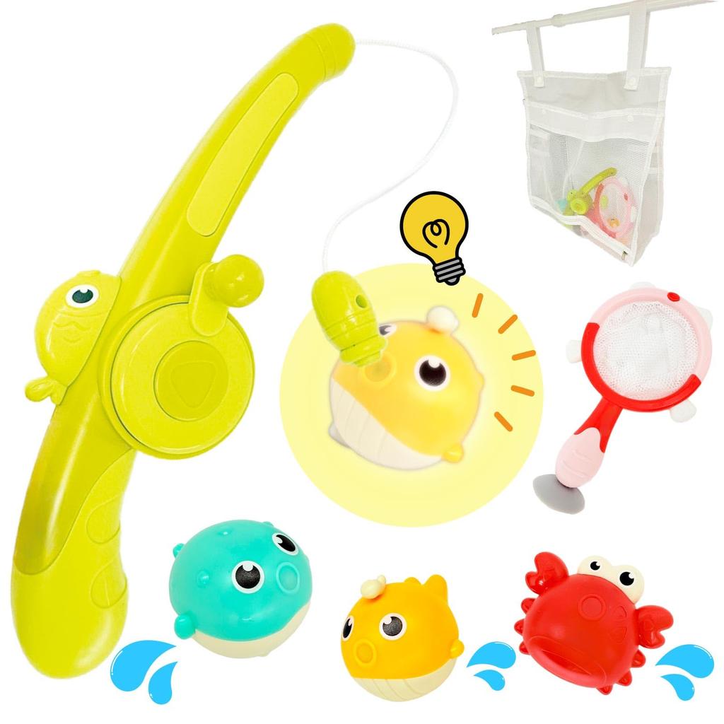Smiim Bath Toy Water Play Educational Toy for Ages 3, 4, 5, 6 - Light-Up Fishing Game for Pool - Boys and Girls - Birthday Gift