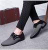 OhBaby Casual Men's Business Suits Trendy Frosted Lace-up All-match Pointed Toe Fashion Leather Shoes
