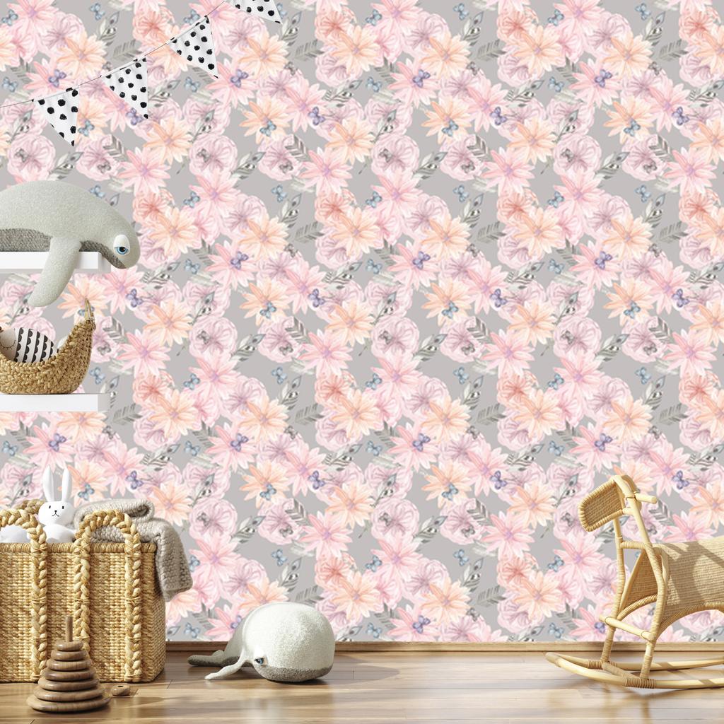 Boho style flowers wallpaper for living room and bedroom 50x1000