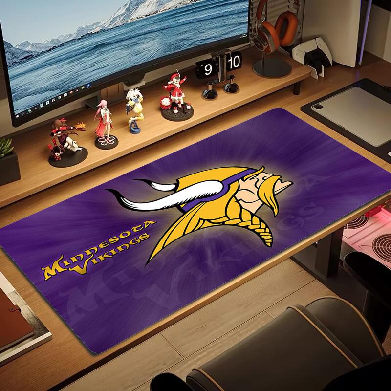 Minnesota Vikings Logos Color Mouse Pad Large Gaming Table Cushion Non-slip Laptop Tablet Big Mousepad XXL Mat Mini PC Playmat With Lock Edge