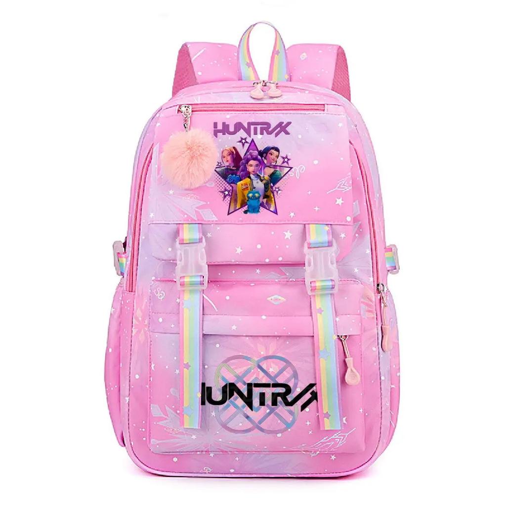 K-Pop Demon Hunters School Bag Kids Students Huntrix Girl Rainbow Dual-Shoulder Bag Boys Laptop Rucksack Outdoor Shouler Bag