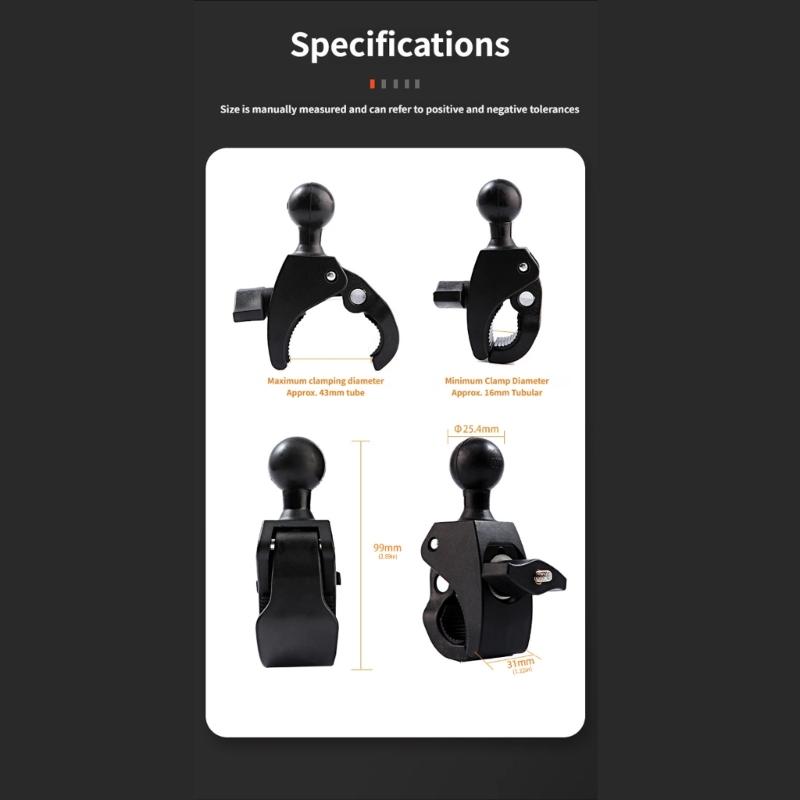 Aluminum Motorcycle Handlebar Camera Mount With 360 Degree Rotation Easy Installation For Action Camera Accessories