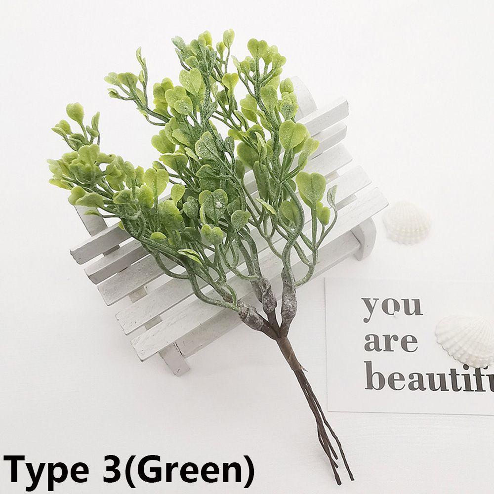 6PCS/Bundle DIY Xmas Ornament Home Decor Pine Artificial Flowers Simulation Plants Faux Grass