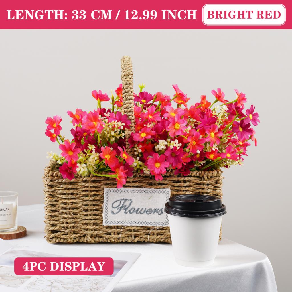 

Artificial Gerbera Artificial Flowers Wedding INS Decor Style for Home Tabletop Decor Fake Flowers Wedding fleur Decorations 1pc (no vase) яскраво-червоного кольору