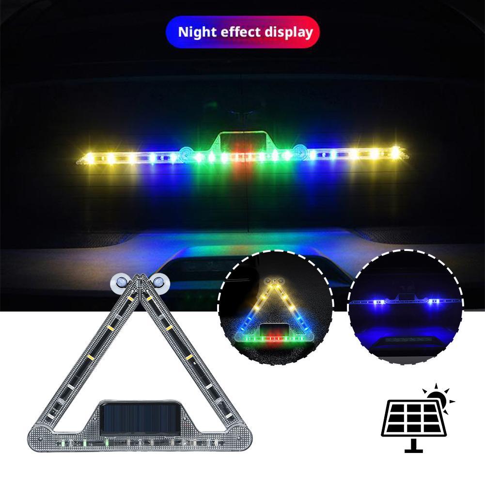 Solární napájený výstražný trojúhelník pro bezpečnost auta, blikající světlo, vybavení, motocykl, hrdina, varování, nouzové příslušenství, LED L E1S5