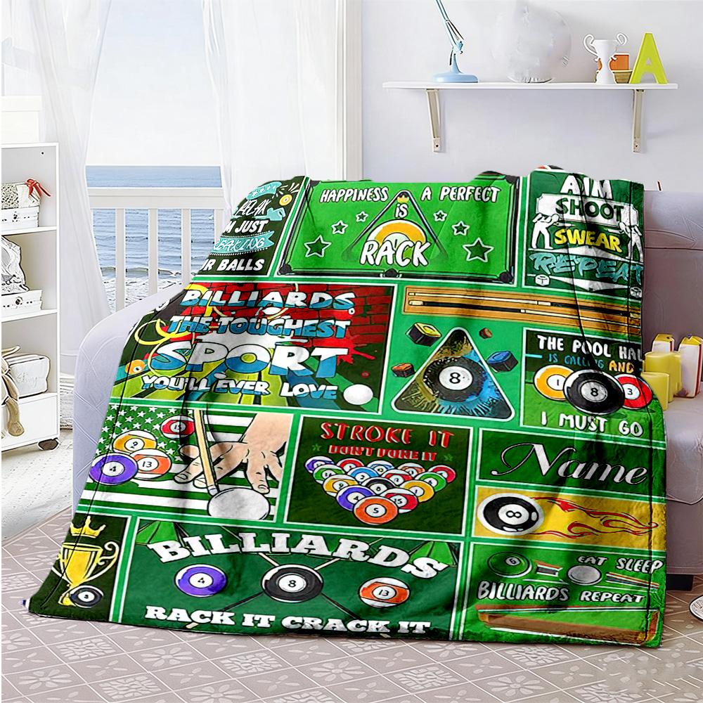 Snooker Customize Your Name Blanket Throw Customizable Blanket Soft Warm Cozy Throw For Home Decor Picnics Sofa Living Room Four Seasons Multipurpose