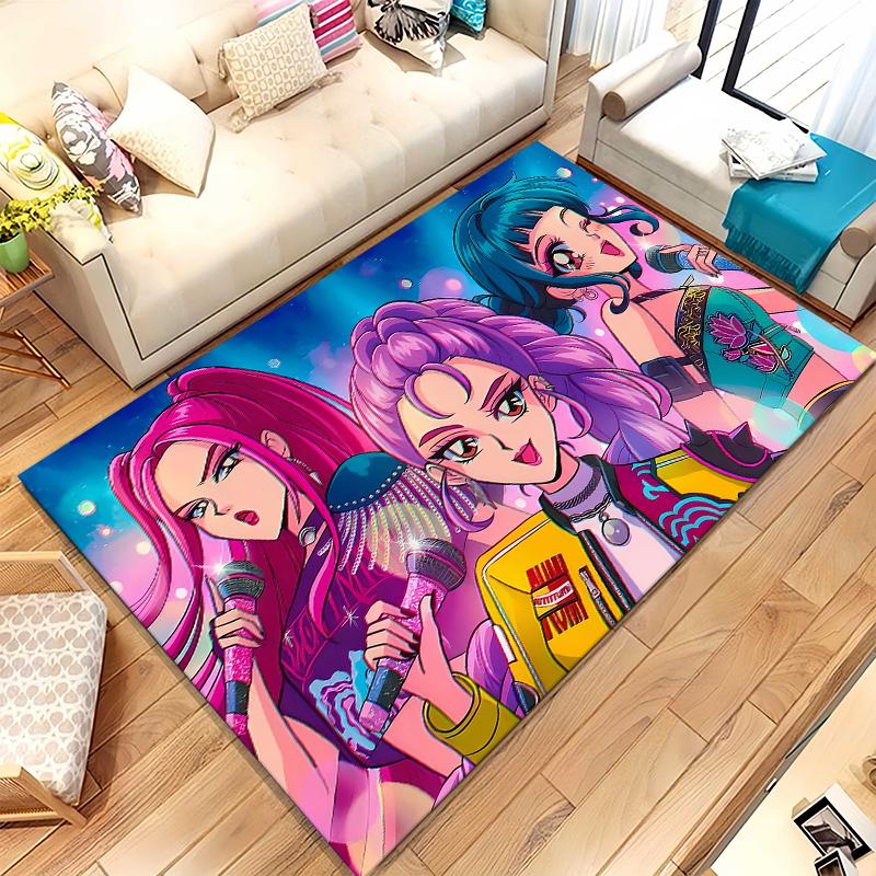 Cacciatori di Demoni K-Pop Ragazzi Saja d'Oro Tappeto da Area Antiscivolo per Soggiorno Tappeto Morbido per Camera da Letto Sala Giochi Divano, Tappetino Decorazione Casa