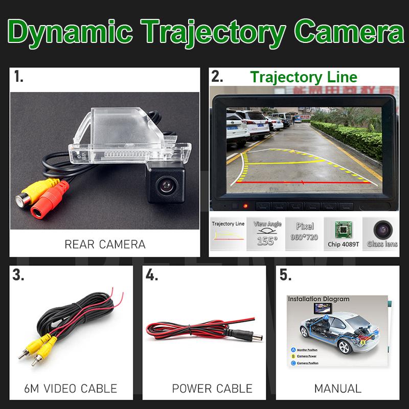 Dynamische Trajektorien-Parklinie Auto Rückfahrkamera Für Nissan QASHQAI X-TRAIL Geniss Citroen C4 C5 C-Triomphe Peugeot 307