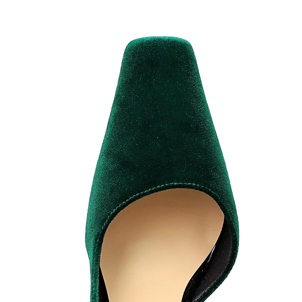 Women's Banquet High Heels Slim Heels Shallow Mouth Square Head Side Hollow Single Shoes