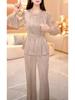 Spring 2025 Women's Luxury Suit: Stylish Slimming Top & Wide-Leg Pants Set
